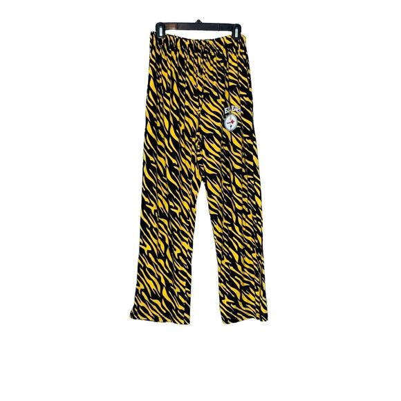 Reebok Steelers yellow black print pull on  pants size medium - Picture 1 of 5